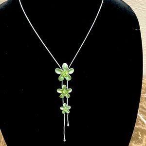 Necklace with green flowers